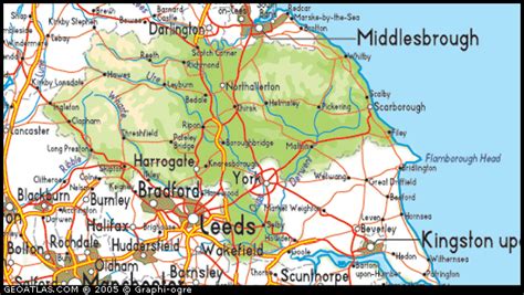 Map of North Yorkshire, England, UK Map, UK Atlas