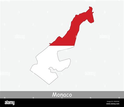 Monaco Map Flag. Map of the Principality of Monaco with the Monacan ...