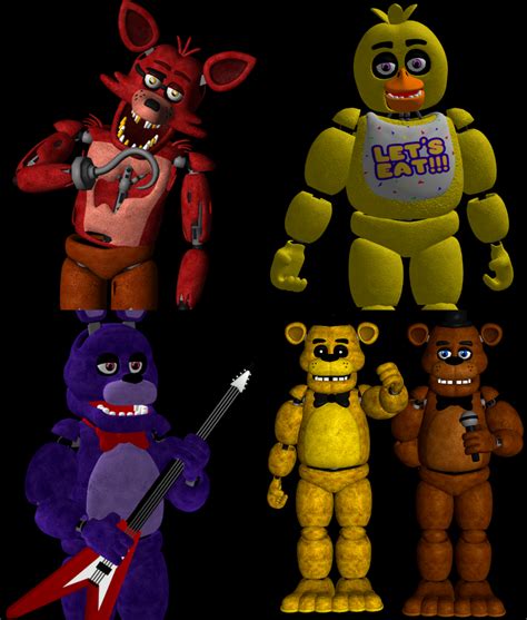 FNAF 1 Animatronics pack by RealMoonlight on DeviantArt