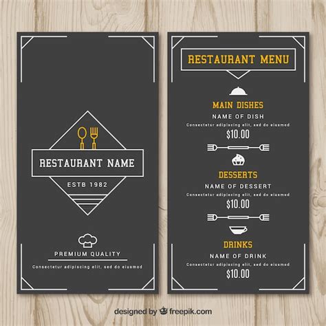 Free Vector | Black menu template