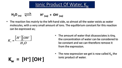 The Ionic Product of Water Kw (A2 Chemistry) - YouTube