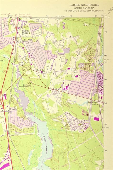 Charleston Air Force Base Map of Goose Creek South Carolina | Etsy