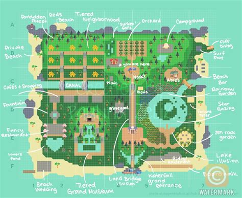 Animal crossing island layout acnh map ideas cottagecore - Grosmls