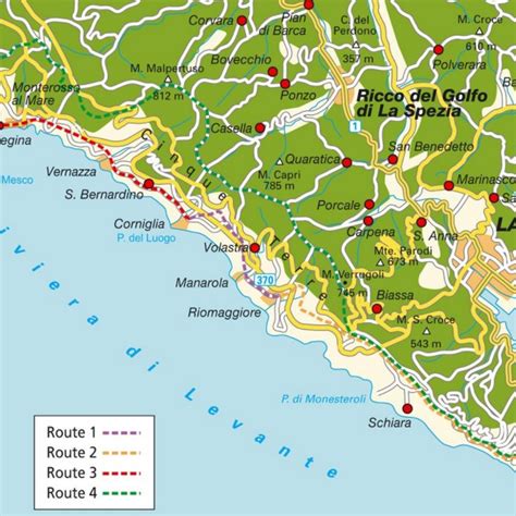 cinque terre italien karta Terre cinque map train rome trail hiking ...