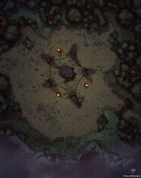 Mystical Forest Ritual Site Map for D&D and Pathfinder