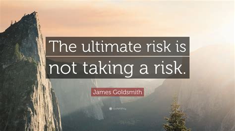 James Goldsmith Quote: “The ultimate risk is not taking a risk.”