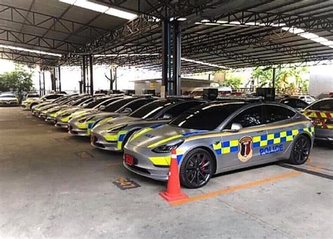 Tesla Model 3 joins Thailand National Police as new electric fleet cars