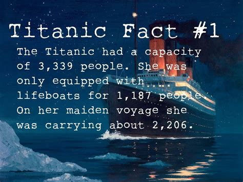 Titanic Fact #1 | Titanic facts, Titanic ship, Rms titanic