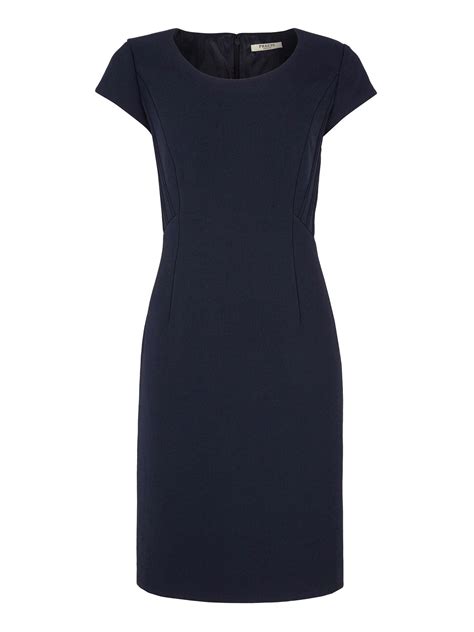 Precis petite Navy Textured Detail Shift Dress in Blue | Lyst