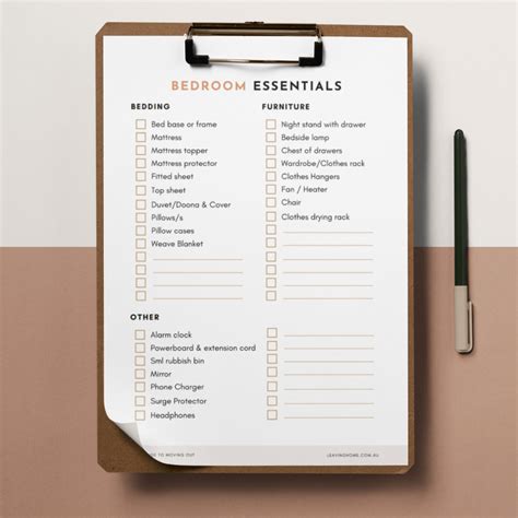 Bedroom Essentials Checklist – LEAVING HOME | MOVING OUT SHOP