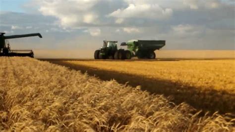 Wheat harvest in western Canada with John Deere - YouTube