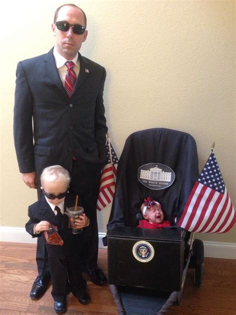 Group Family Halloween Costume - President and Secret Service | Baby halloween costumes, Sibling ...