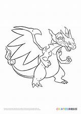 Pokemon Coloring Pages Charizard sketch template