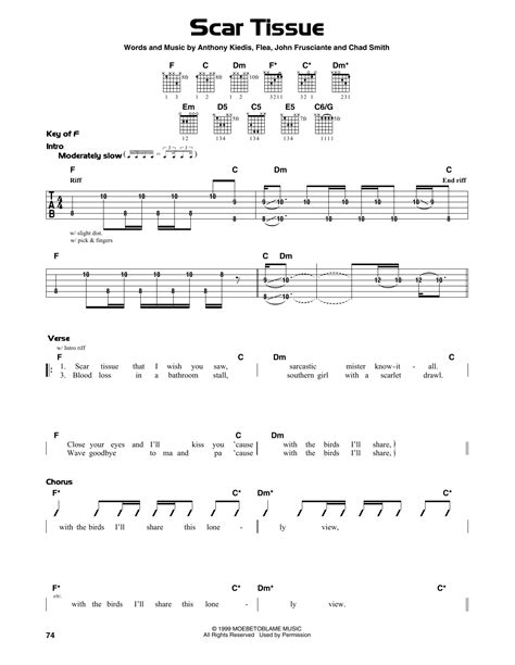 Scar Tissue by Red Hot Chili Peppers - Guitar Lead Sheet - Guitar ...