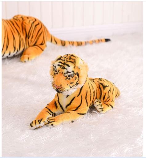 small cute plush tiger toy simulation stuffed yellow tiger doll ...