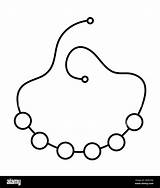 Vector collar Blanco Y Negro Con Cuentas O perlas Linda Chica  sketch template