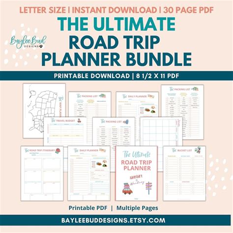 Ultimate Road Trip Planner, Printable Road Trip Planner Bundle, Family ...