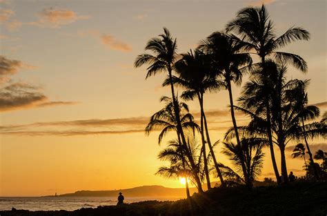 Sunset At Poipu Beach, Kauai, Hawaii Photograph by Michael Defreitas ...