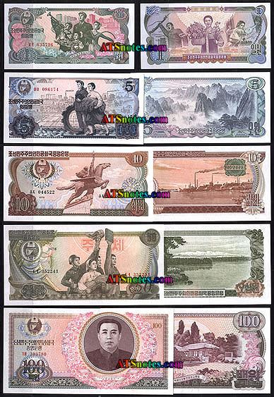 Korea North banknotes - North Korea paper money catalog and North Korean currency history