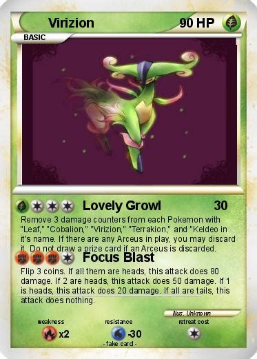 Pokémon Virizion 28 28 - Lovely Growl - My Pokemon Card