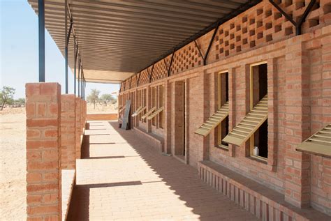 malian school by LEVS architecten constructed with rammed earth blocks