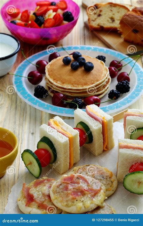 Healthy Breakfast Pancake Sandwich Club Stock Image - Image of pastry, energy: 127298455