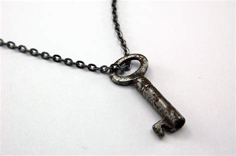 Two for One Sale....Skeleton Key Necklace Vintage Tiny