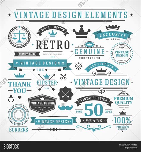 Vintage Vector Design Elements. Vector & Photo | Bigstock