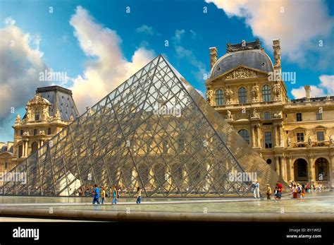 The Pyramid entrance of the Louvre - Paris Stock Photo - Alamy