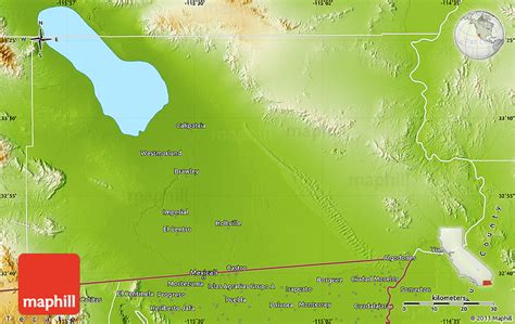 Physical Map of Imperial County