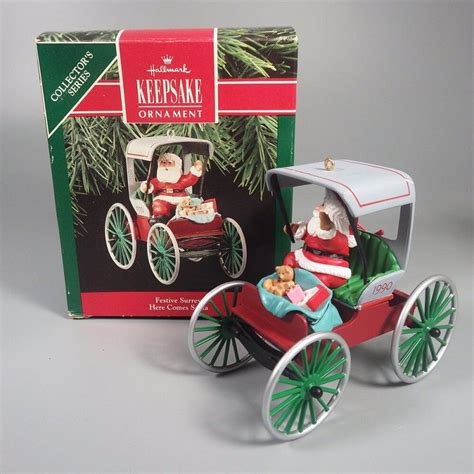 Festive Surrey Here Comes Santa Vintage Hallmark Christmas Ornament | Hallmark christmas ...