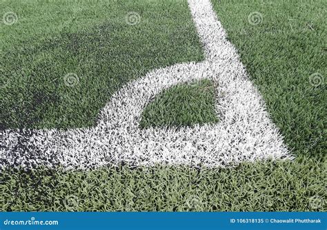 Close Up on Football Field with Artificial Grass Stock Image - Image of ...