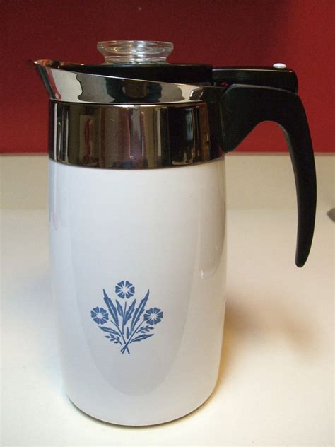 Corningware Electric Coffee Pot Percolator Ten Cup Cornflower Blue Corning ware NO CORD Vintage