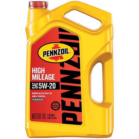 Pennzoil High Mileage 5W-20 Conventional Motor Oil, 5 Quart - Walmart.com