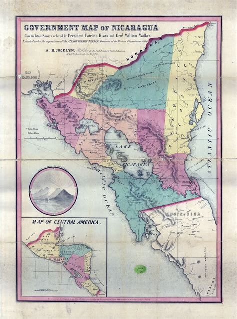 Large scale old government map of Nicaragua - 1856 | Nicaragua | North America | Mapsland | Maps ...