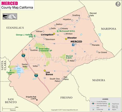 Merced County Map, Map of Merced County, California