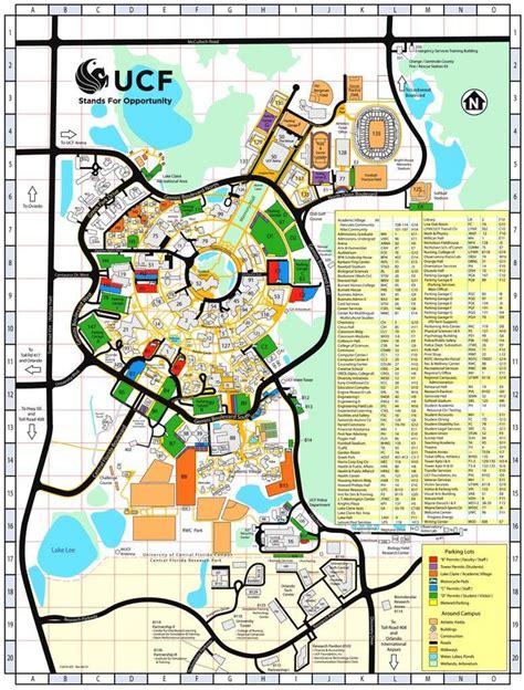 UCF campus map - Map of university of central Florida (Florida - USA)