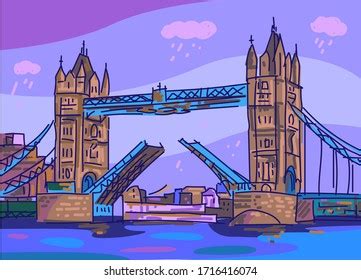 London Bridge Cartoon Style Stock Vector (Royalty Free) 1716416074 ...