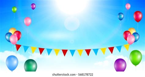 Balloon Colorful Sky Background Stock Vector (Royalty Free) 568178722 ...