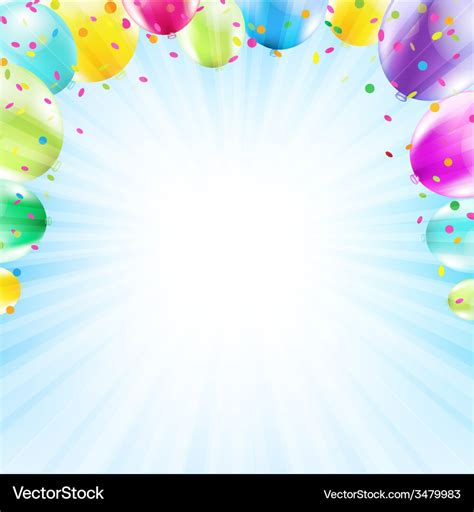 Birthday card design template balloon Royalty Free Vector