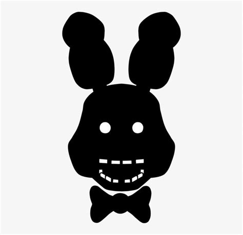 a black and white silhouette of a bunny with a smile on it's face