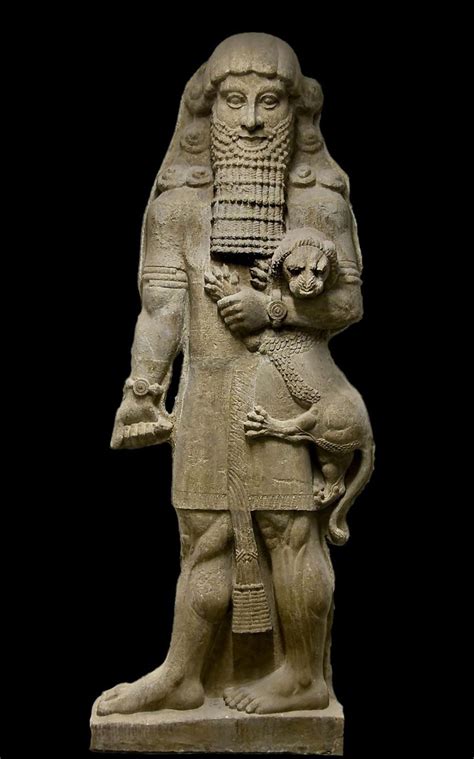 Figura de Gilgamesh del palacio de Sargon II (Museo del Louvre). El poema de Gilgamesh ...