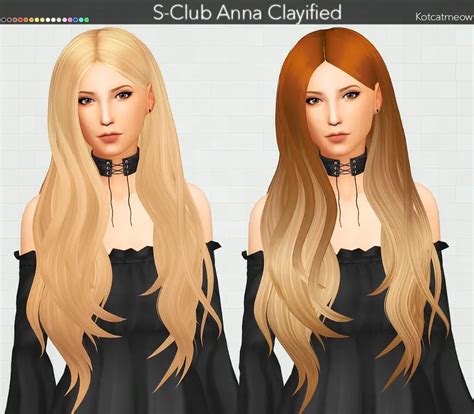 Kot Cat: S-Club Anna Hair Clayified - Sims 4 Hairs