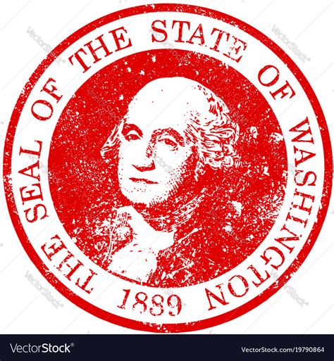 Washington state seal stamp Royalty Free Vector Image