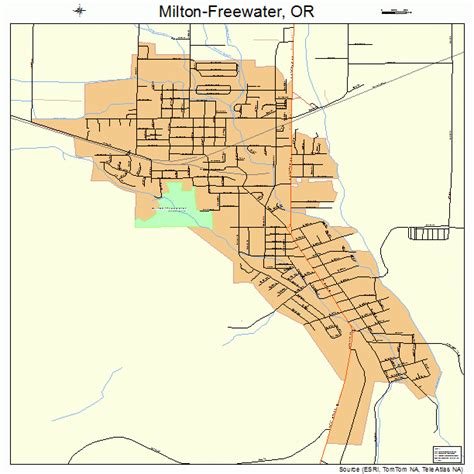 Milton-Freewater Oregon Street Map 4148600