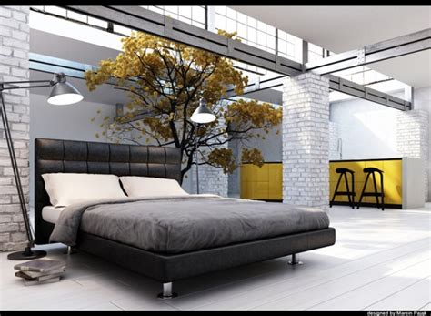 black-grey-yellow-bedroom - Panda's House