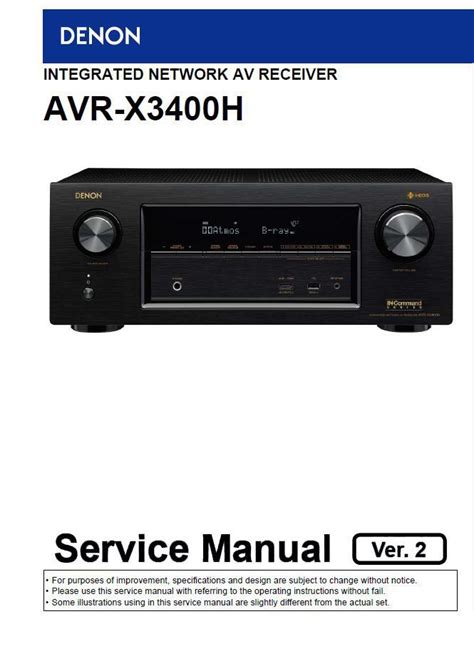 Denon AVR-X3400H Ver.2 Service Manual, This service manual contains the technical information ...