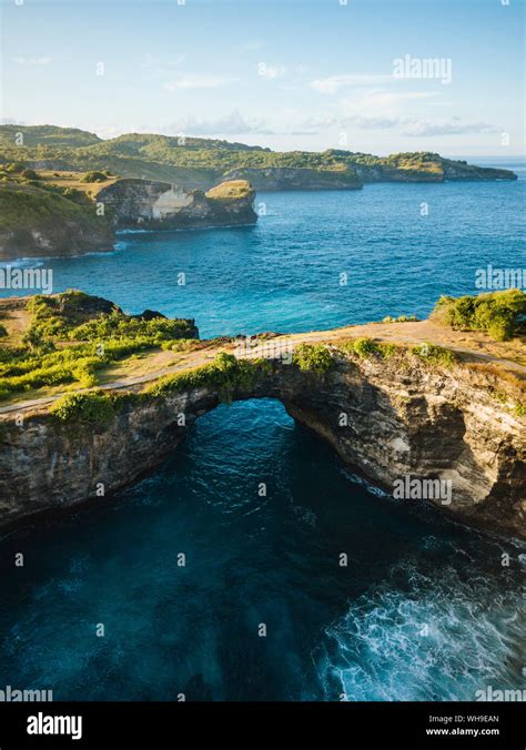 Aerial view of Broken Beach, Klungkung, Nusa Penida, Bali, Indonesia, Southeast Asia, Asia Stock ...