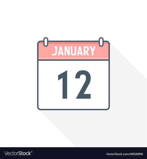 12th january calendar icon january 12 calendar Vector Image