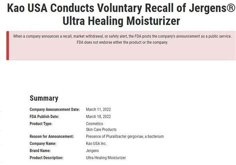 Jergens Ultra Healing Moisturizer's recall explained amidst fears of ...